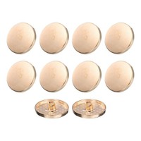 10 StüCk MetallknöPfe Zum NäHen,Rund,Flach,25Mm,Legierungsknopf,Goldfarben
