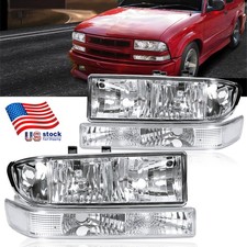 New Front Headlights Assembly Bumper Lights For 98-04 Chevy Blazer S10 Pickup