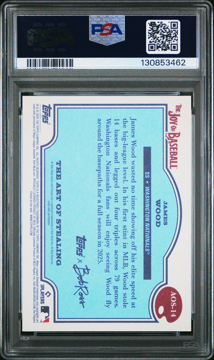 2025 TOPPS X BOB ROSS STEALING SAP GREEN #AOS-14 JAMES WOOD ROOKIE