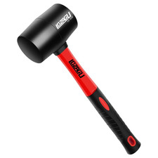 16oz Rubber Mallet Hammer Soft Blow Fiberglass Handle Flooring Camping Tool