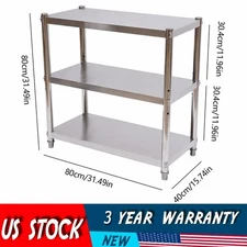 3 Tiers Kitchen Shelf Shelving Rack Restaurant Shelves Rack Stainless Steel