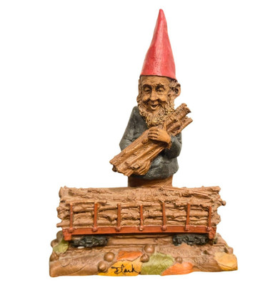 Vintage Tom Clark gnome PEN SIGNED Cairn Studios Lumberjack  Whimsical elf Art