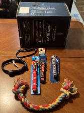 Lot 7 5 Dog Leash/ Collars 3 New, 2 Used , 1 Tug-of-war, 1 Box 38 Training Pads