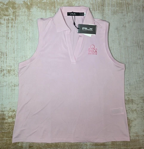 RLX Ralph Lauren Polo Womens XL Pink Sleeveless Shirt PGA Championship NWT