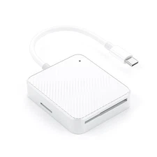 4 in 1 Type-C USB-C Smart Media M2 SD SM XD Memory Card Reader Adapter White