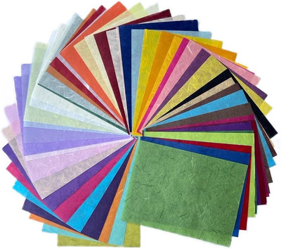 A5 Mulberry Paper Sheets, 50 Sheets, 8.3'' X 5.8'', Mixed Colors for Crafting