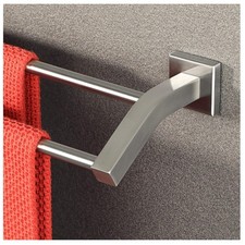 Elegant Brushed Nickel Double Towel Bar - Heavy-Duty Stainless Steel, 16 Inch