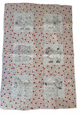 Vintage Original 1940s Handmade Applique Baby Quilt Boys Or Girls 50  X 34  