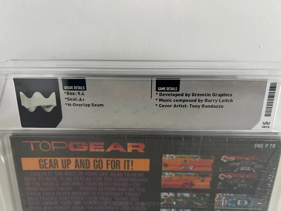 Top Gear (SNES, Super Nes) WATA 9.4 A+ New Sealed Graded VGA CGC PSA 1st Print - Image 3 of 4