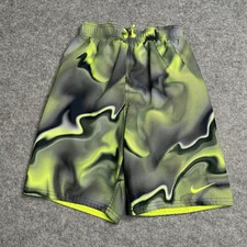 Nike Kids Youth Boys Pixelated Swirl Pattern Lined Swim Trunks Green Size L