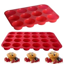 Baking Tray Silicone Mini Muffin Pan 6, Cups Non-Stick Cupcake Mold Flexible