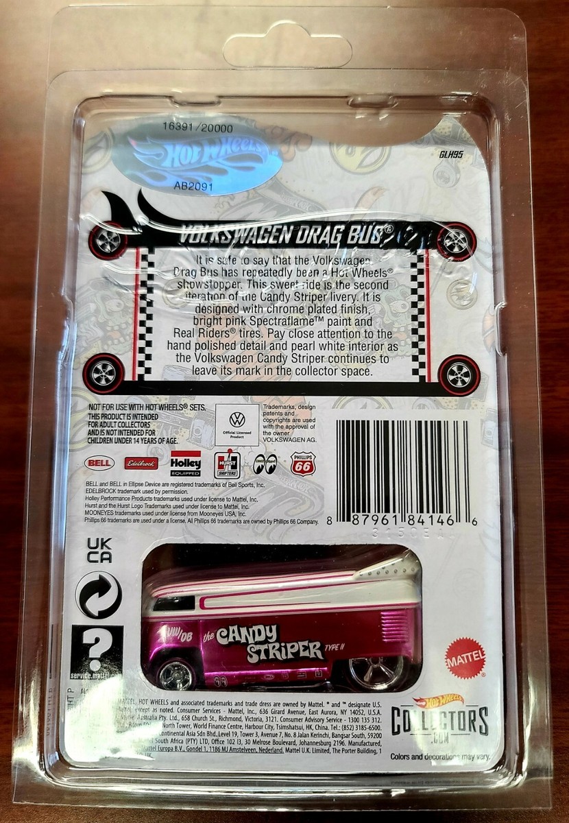 Hot Wheels 2021 RLC Volkswagen Drag Bus Candy Stripper Pink