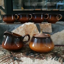 6 Piece Tea/Coffee Set- 4 Cups With Cream & Sugar