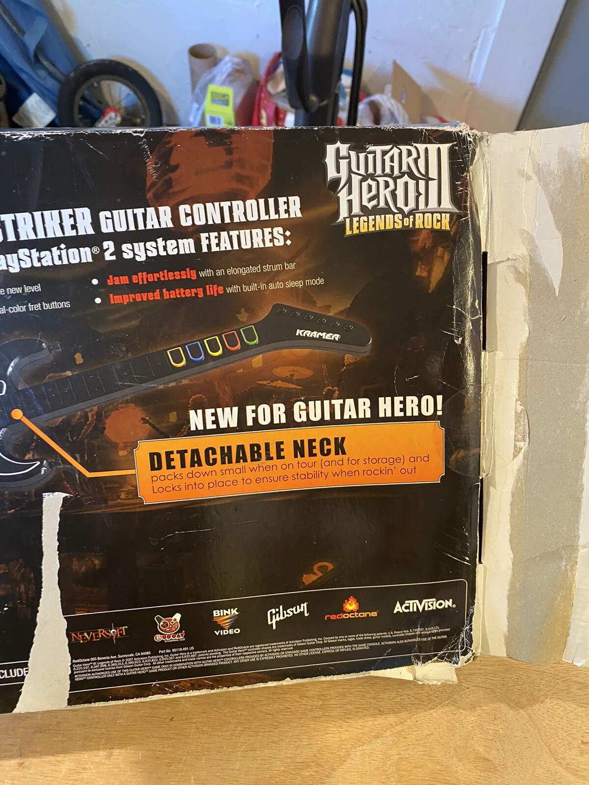 Guitar Hero 3 Legends Of Rock PS2 w/ Kramer Striker Guitar Dongle Strap