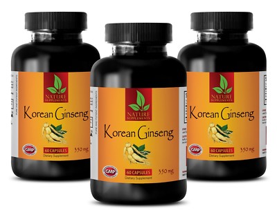 Immune System Booster - Korean Ginseng Pills 350mg - Cardiovascular Help - 3 Bot