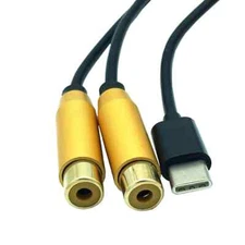 Type-C to Dual RCA Female Audio Cable USB C Converter Adapter Cord Gold Plated