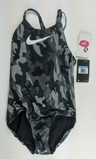 Nike Camouflage One Piece Swimsuit, Multicolor, Girls Medium