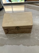 Unfinished wooden box, 5x7x2 inch storage box with hinge lid, small wooden