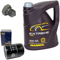 MotoröL Set 5W-40 5 Liter + ÖLfilter SM 108 + Schraube FüR Audi Seat VW Polo 1.9