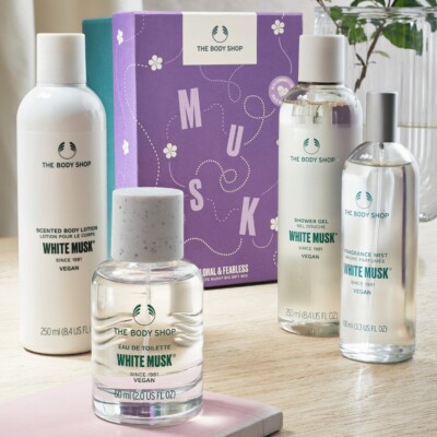 The Body Shop White Musk Gift Set Shower Gel Fragrance Mist EDT  Lotion