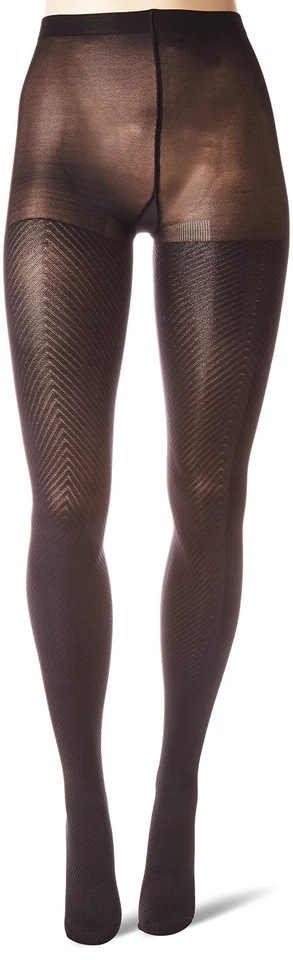 Medias Chevron para mujer Hue ESF16204 con control superior calcetín, -negro, S/M Foto 3 de 4