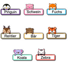 Naklejka z imieniem ok. 40mm Dzieci Szkoła Kita Casual Naklejka z imieniem 50 szt.