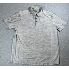 Tommy Bahama Men's IslandZone Polo Shirt Gray Heathered Moisture Wicking M