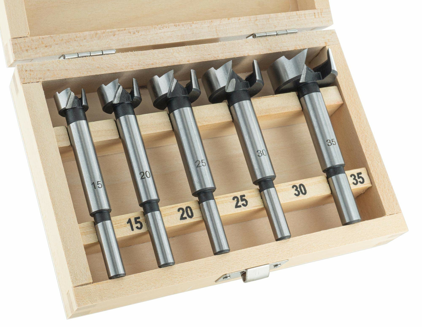 ENT 25100 Set di punte Forstner in 5 pezzi WS Ø 15-20 - 25-25 - 30-35 mm (G0s)
