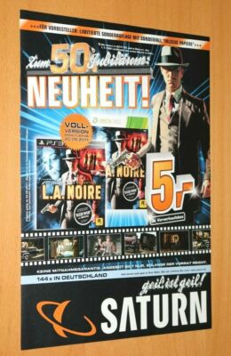 L.A. Noire PS3 Xbox 360 Playstation Promo Mini Poster Werbeblatt Ad Page