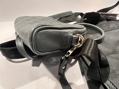 Clever Carriage Quilted Leather Gray Crossbody Belt Bag Fanny Pack With Tote - Picture 14 of 18