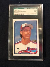 1989 Topps RANDY JOHNSON #647 RC Rookie Card SGC 96 Mint (PSA 9). rookie card picture