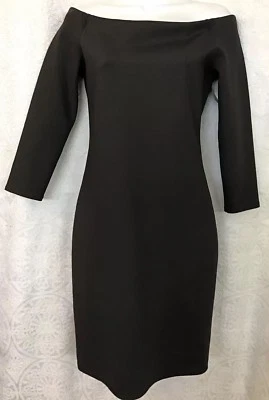 The Row Dress Black 3/4 Sleeve Stretch Off Shoulder Soft Black Size M
