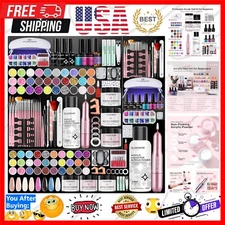 Acrylic Nail Kit for Effortless Manicures: Includes Drill & Brushes