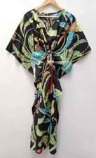 Indian Vintage 100% Cotton Long Beach Maxi Kaftan Dress One Size Caftan Kimono