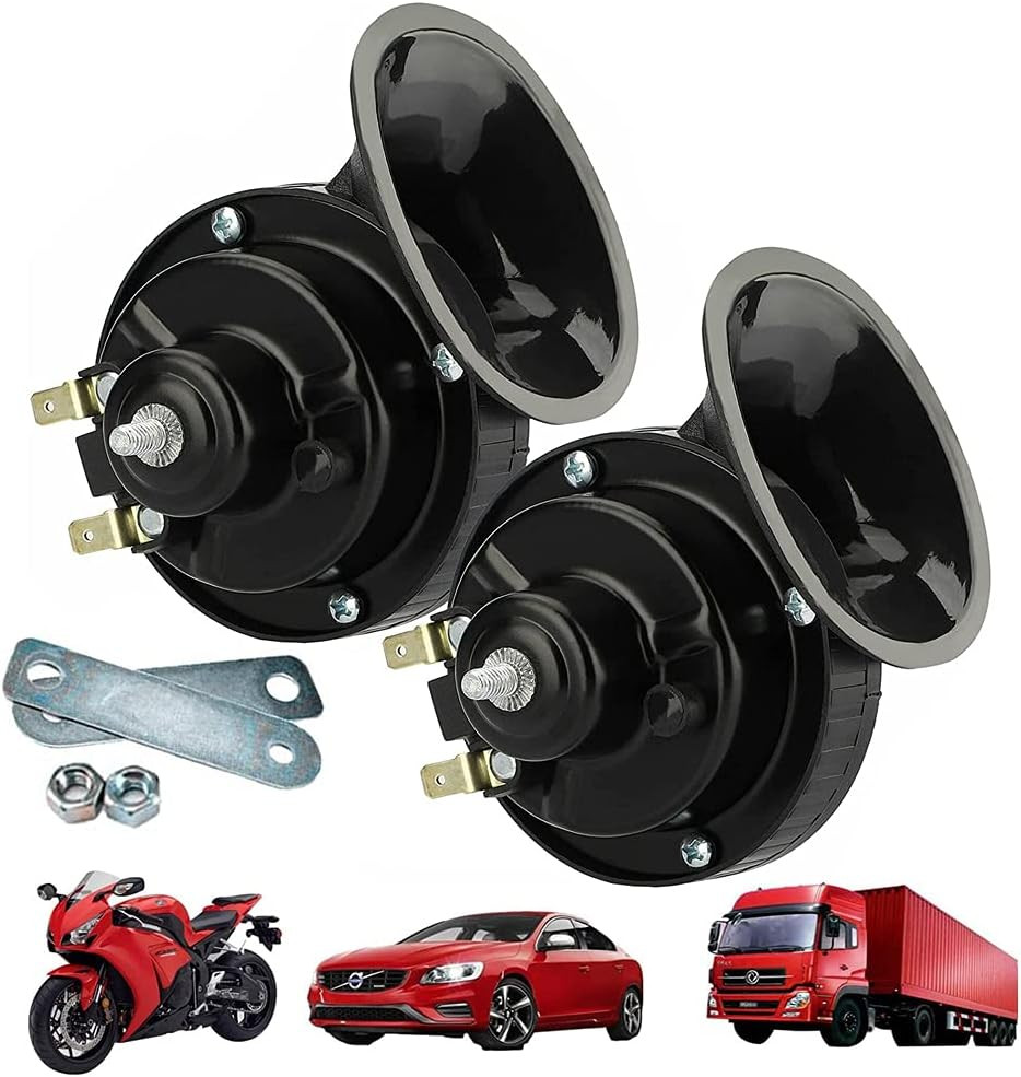 Snail Horn 300DB ,Dual Tone Car Horn 2Pcs 300DB Super Loud Train Horn Air Horns