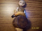 MECHANICAL GERMAN HAND CARVED WINE CORK STOPPER. GIRL SITTING ON HEAD — photo 3