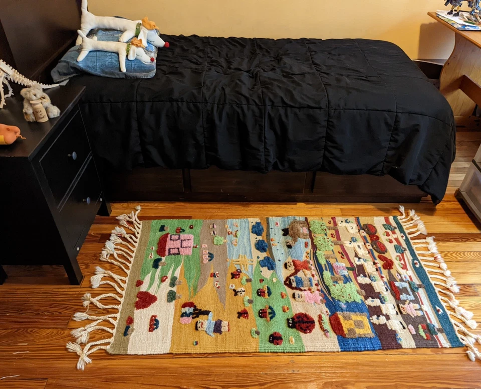 Hand Woven Natural Dye Folk Art Kilim from Turkey - Image 3 of 4