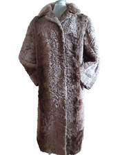 Real Fur Maxi Coat Rare Jacket Karakul Full Calf Length Vintage Astrakhan Afghan