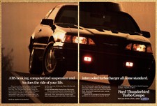 Ford Thunderbird Turbo Coupe Car - 2 Page Vintage Print Poster Ephemera Art 1987 Ford Thunderbird Turbo Coupe Car - 2 Page Vintage Print Poster Ephemera Art 1987