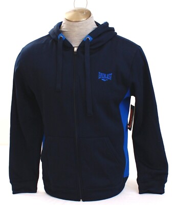 Everlast EverWarm Blue Zip Front Hooded Track Jacket Men's Small S