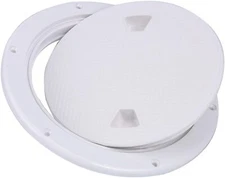 Boat Hatch 6 inch White Round Non Slip Inspection Hatch w/Detachable Cover