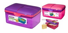 Sistema Quaddie 4 Compartment Lunch Box 2 Ltr BPA Free Office School Travel
