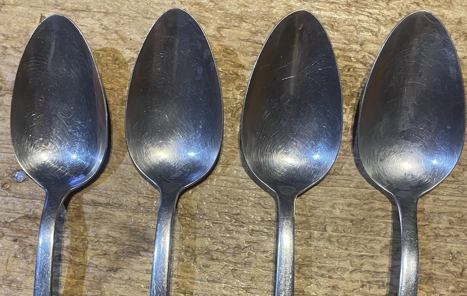 Cucharas de sopa National Flatware ~LAUREEN~ rosa floral vintage lote de 4 Corea Foto 3 de 4