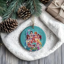 Personalized Mermaid Princess Christmas Ornament Disney 2D Ceramic Ornament