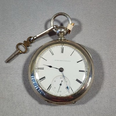 Elgin National Watch Co Pocket Watch Serial 241541 Works Key Attached