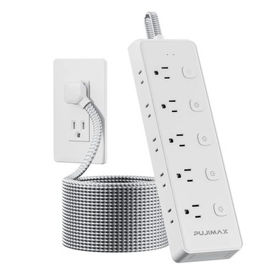 Power Strip With 10 Outlets Braided Cable Surge Protector Multi Socket Extender