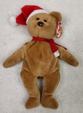 Ty Beanie Baby 1997 Holiday Teddy Bear Plush Style 4200  BROWN NOSE BLACK EYES 