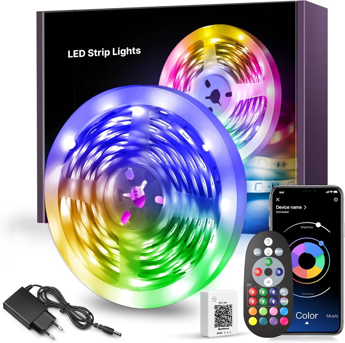 Bande Led 10M 220V Ip65 Bande Led Flexible Imperméable 60 Leds-M Smd 5050 Kit Bande Led Rgb