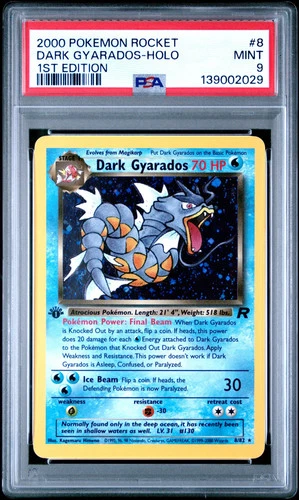 2000 Pokemon Rocket Dark Gyarados Holo #8 1st Edition PSA 9