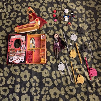 Large High Ever after High Raven Queen and Mixed Accessories & Parts Lot